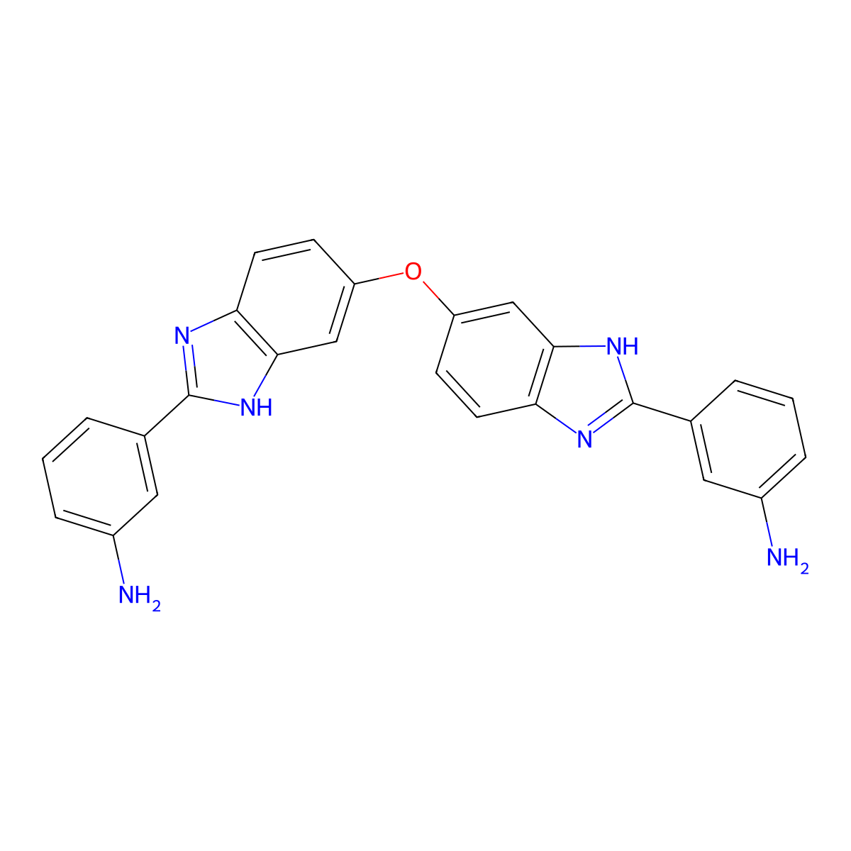 3-(5-{[2-(3-aminophenyl)-1H-benzimidazol-6-yl]oxy}-1H-benzimidazol-2-yl)aniline molecular structure, CAS 49860-99-3