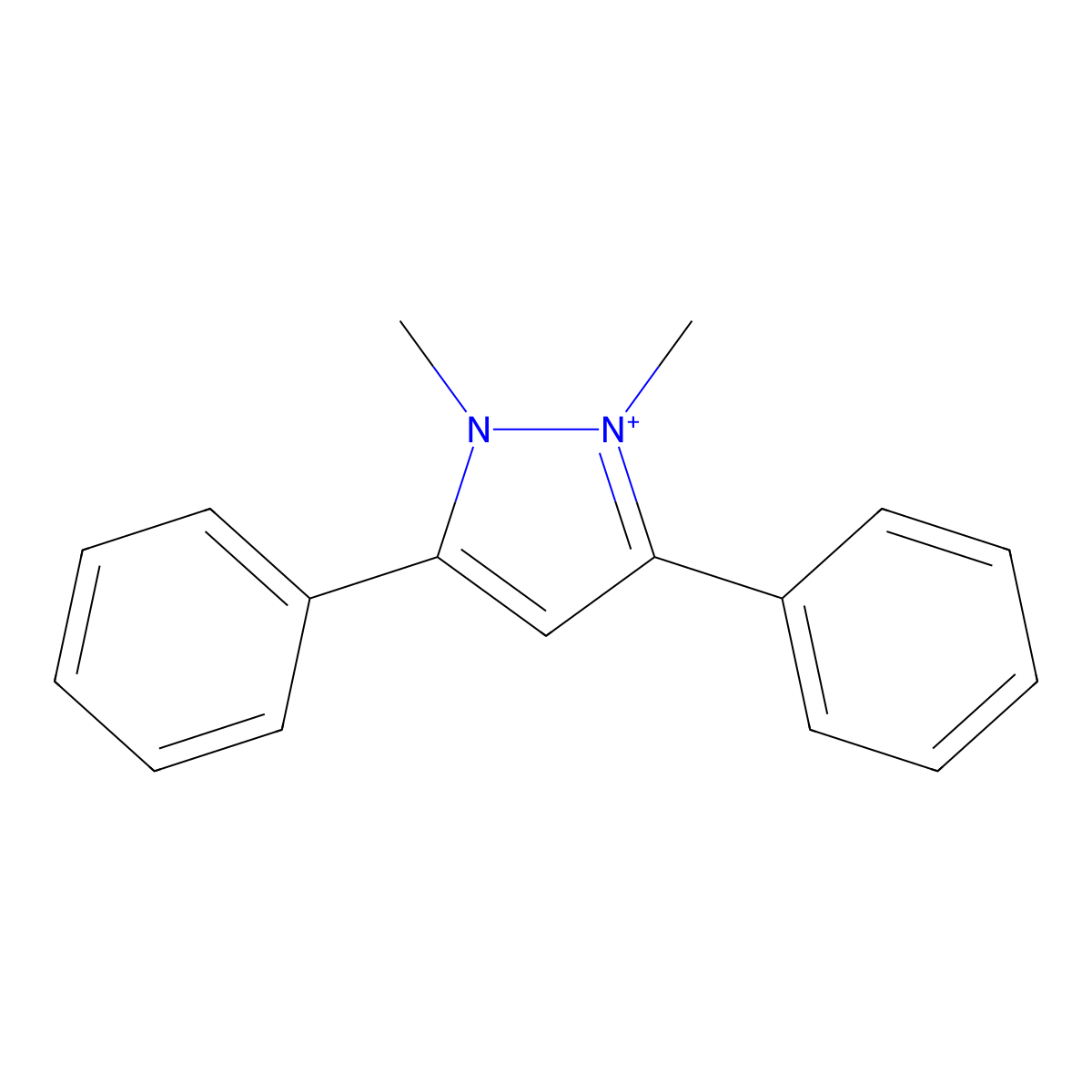 Difenzoquat molecular structure, CAS 49866-87-7