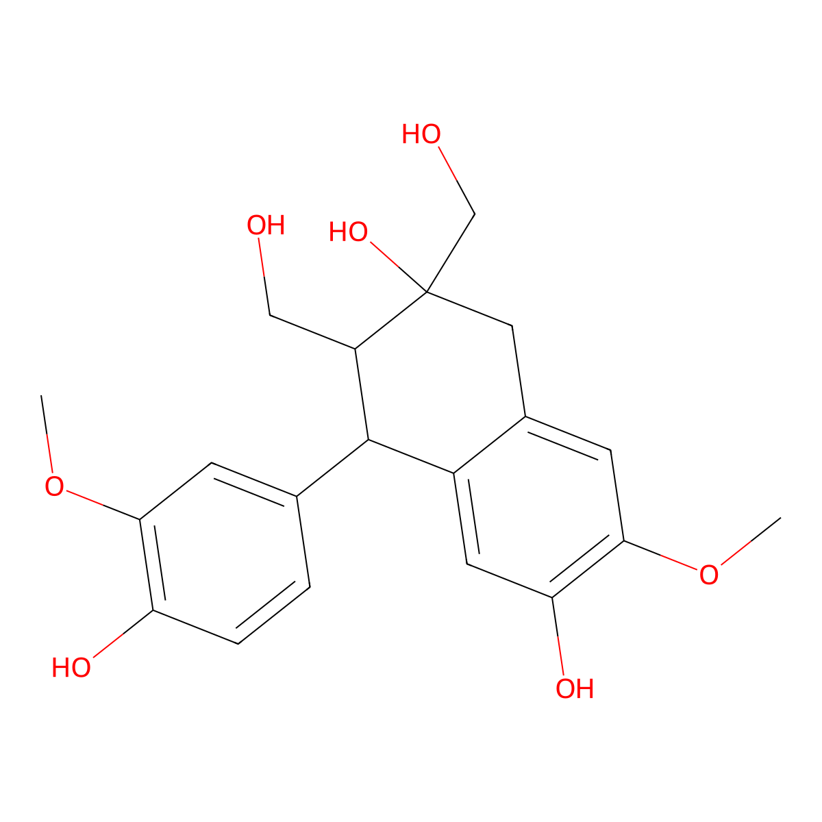4-(4-Hydroxy-3-methoxyphenyl)-2,3-bis(hydroxymethyl)-7-methoxy-1,2,3,4-tetrahydronaphthalene-2,6-diol molecular structure, CAS 4987-89-7