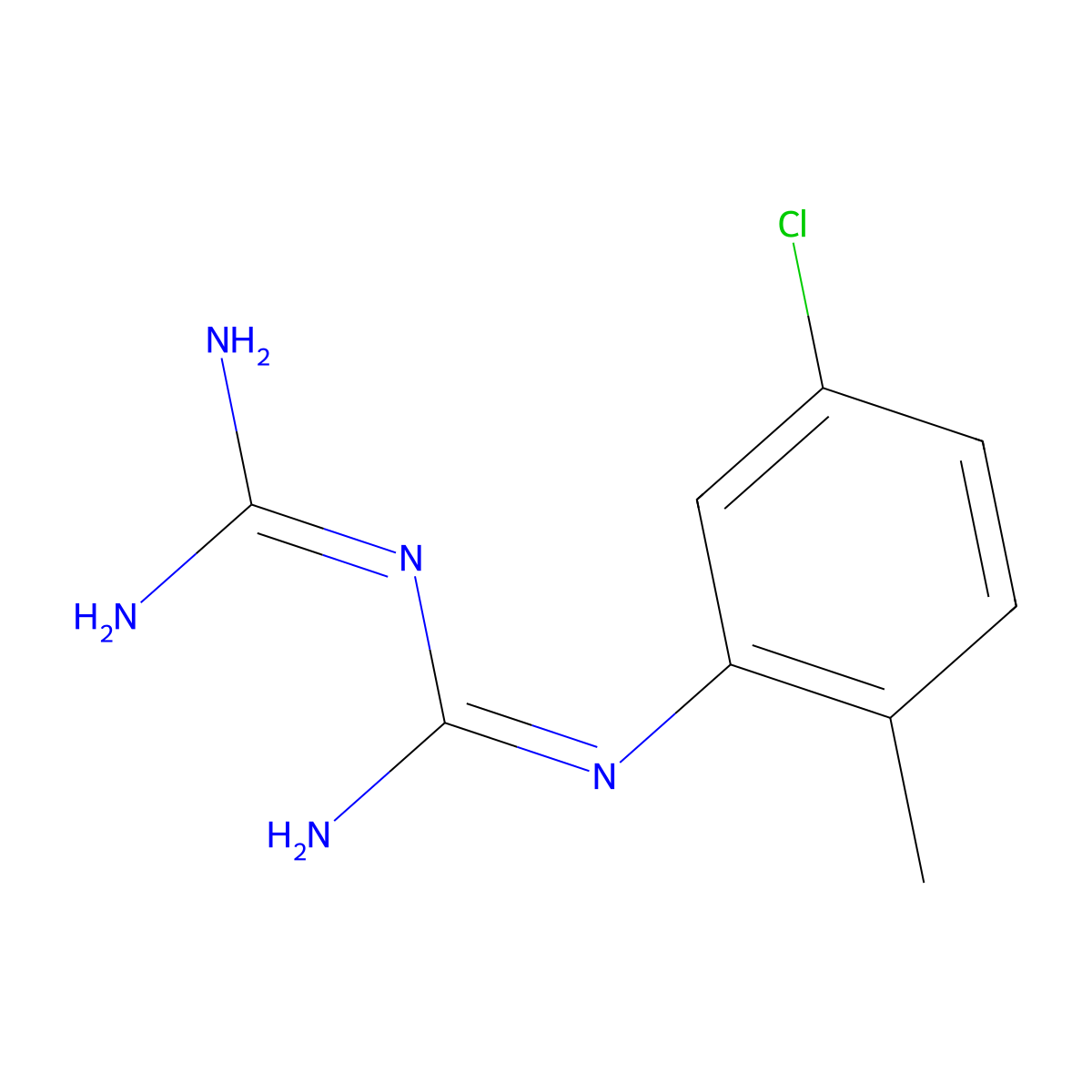 N-(5-chloro-2-methylphenyl)imidodicarbonimidic diamide molecular structure, CAS 49872-65-3
