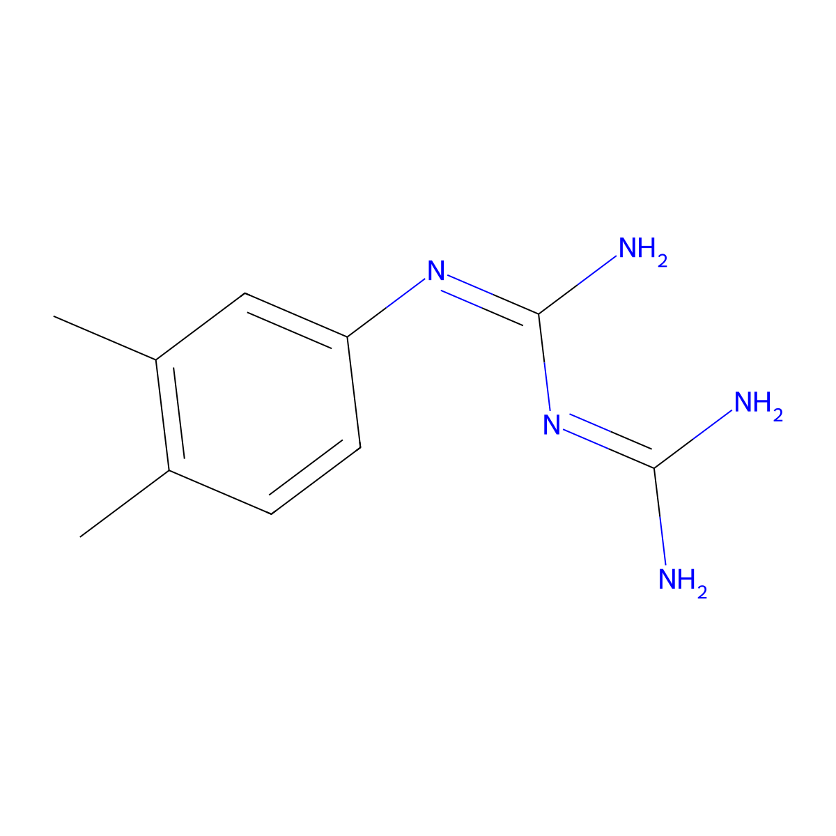 N-(3,4-dimethylphenyl)imidodicarbonimidic diamide molecular structure, CAS 49872-75-5