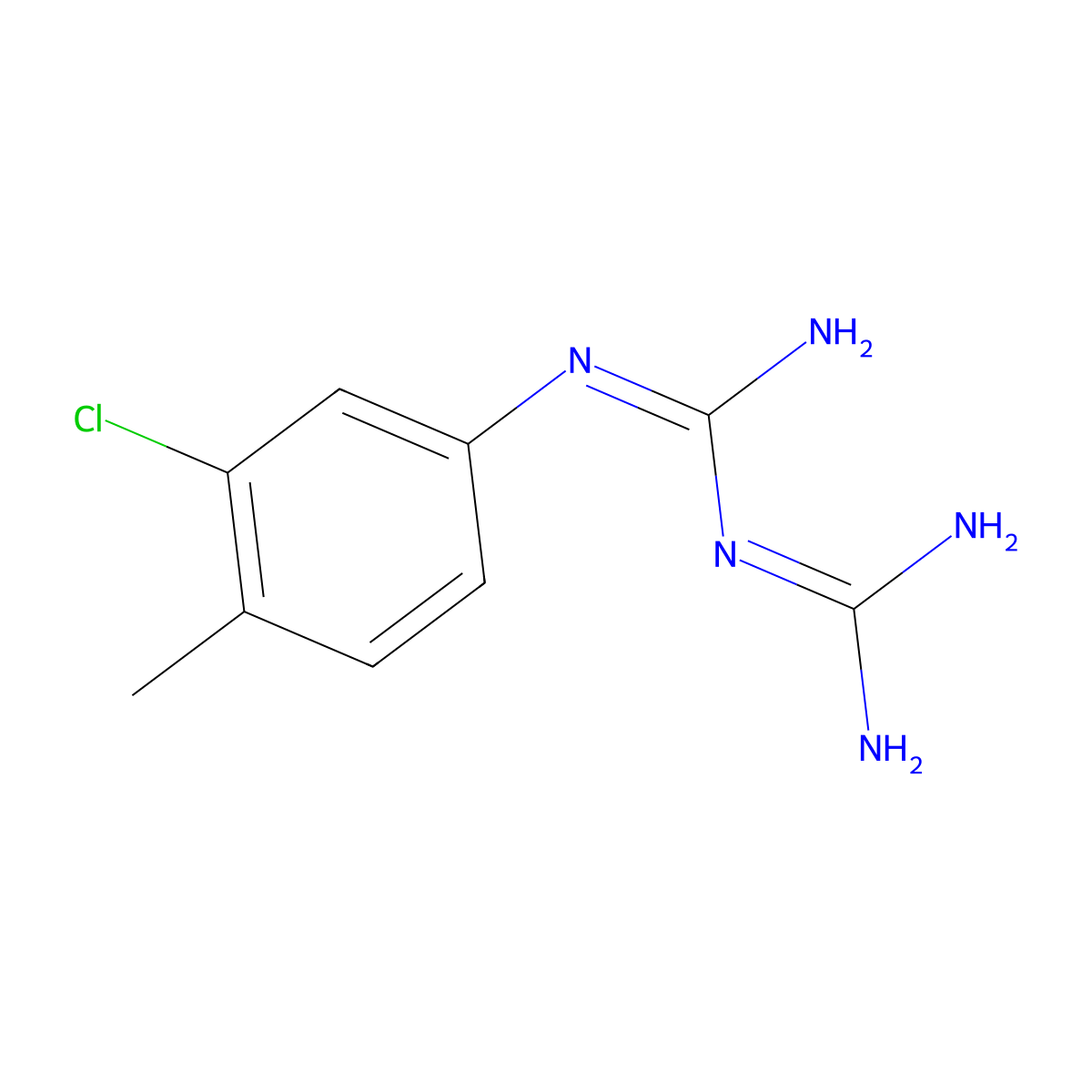 4-{[{[Amino(imino)methyl]amino}(imino)methyl]amino}-2-chloro-1-methylbenzene molecular structure, CAS 49872-77-7