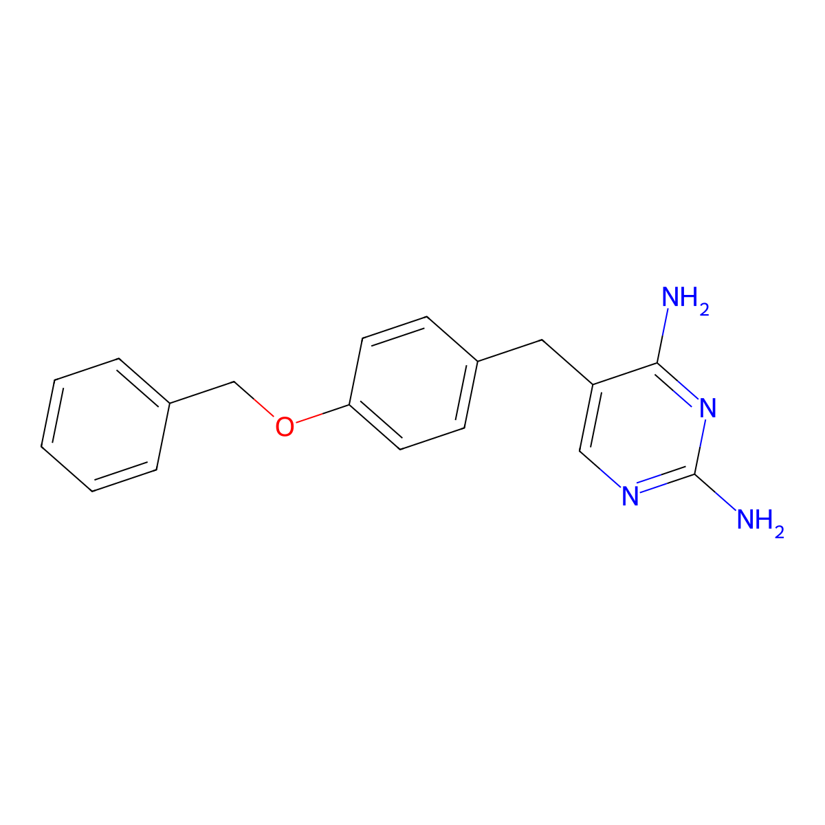 5-[(4-Benzyloxy)benzyl]-2,4-diaminopyrimidine molecular structure, CAS 49873-11-2