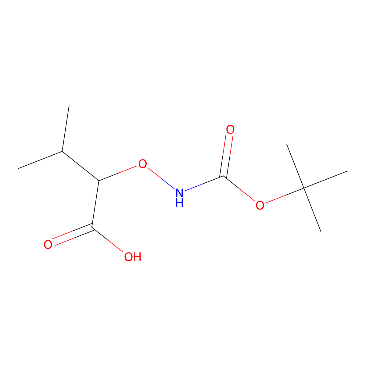 2-({[(Tert-butoxy)carbonyl]amino}oxy)-3-methylbutanoic acid molecular structure, CAS 49873-81-6