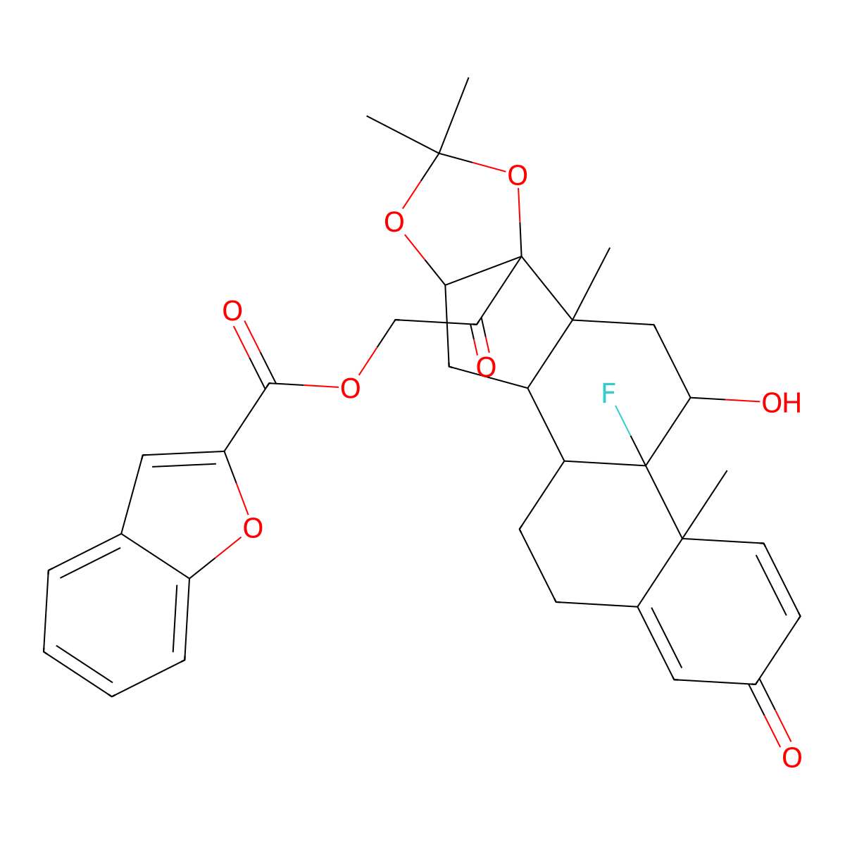 Triamcinolone Furetonide molecular structure, CAS 4989-94-0