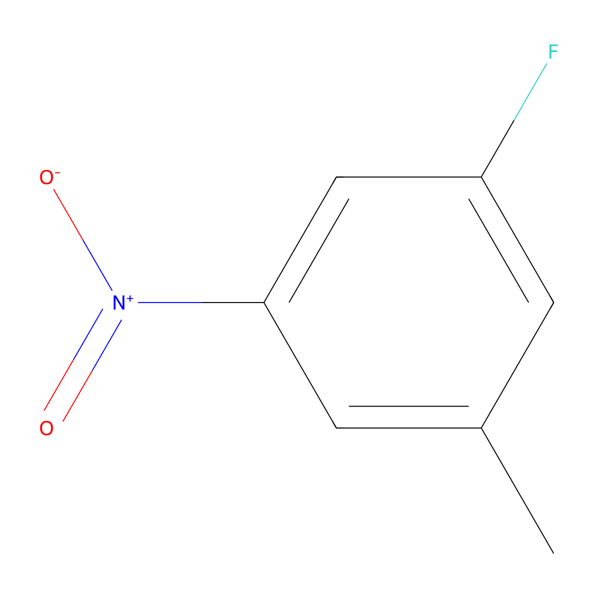 1-Fluoro-3-methyl-5-nitrobenzene molecular structure, CAS 499-08-1