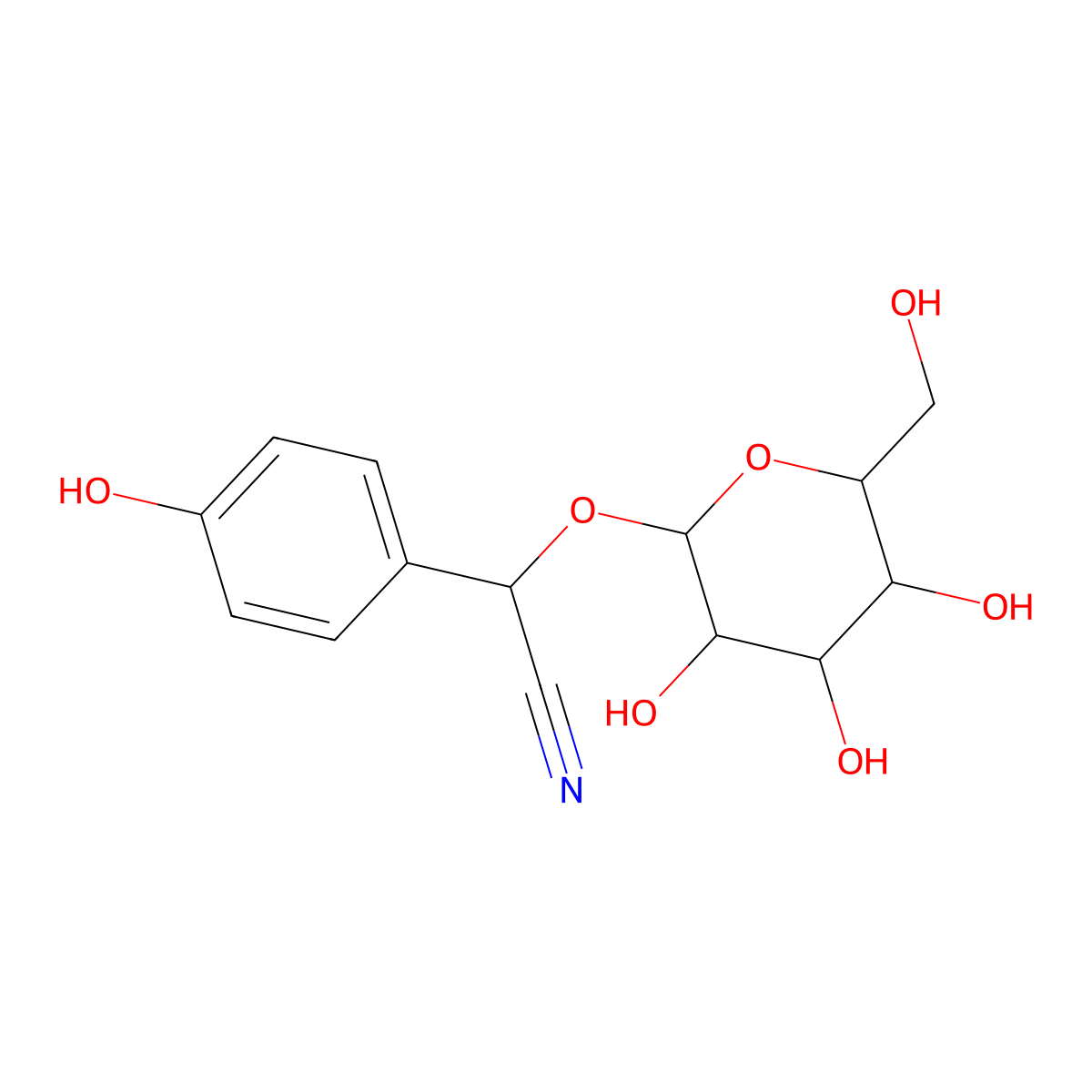 Dhurrin molecular structure, CAS 499-20-7