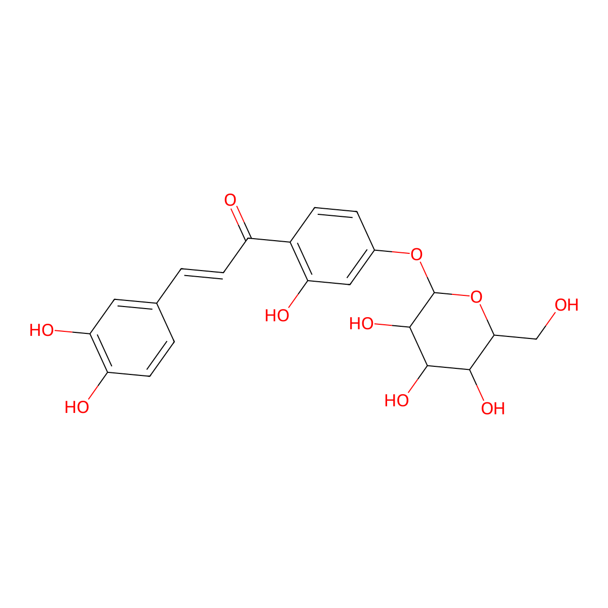 butein 4'-beta-D-glucoside molecular structure, CAS 499-29-6