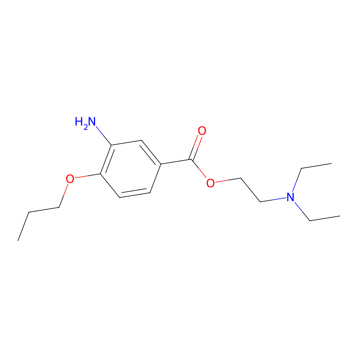 Proparacaine molecular structure, CAS 499-67-2