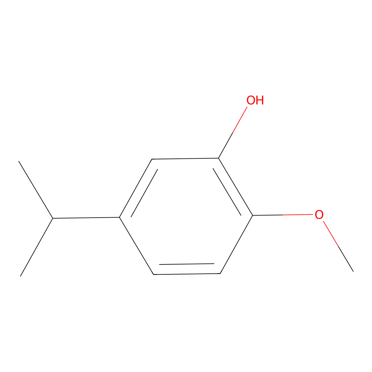 2-Methoxy-5-(1-methylethyl)phenol molecular structure, CAS 499-79-6