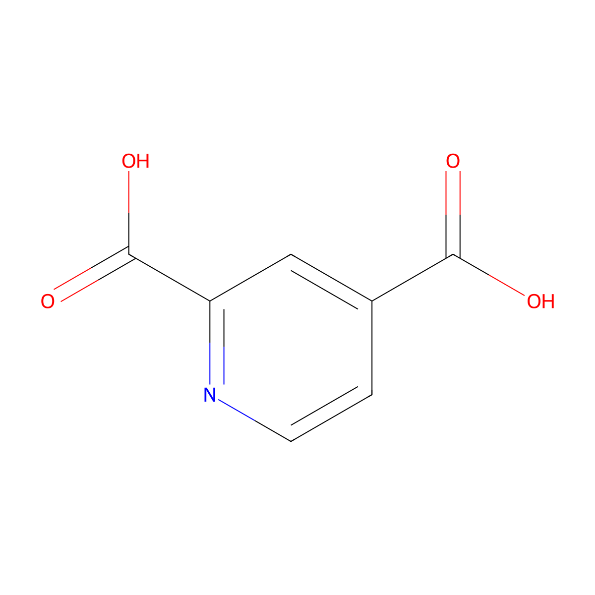 2,4-Pyridinedicarboxylic acid molecular structure, CAS 499-80-9
