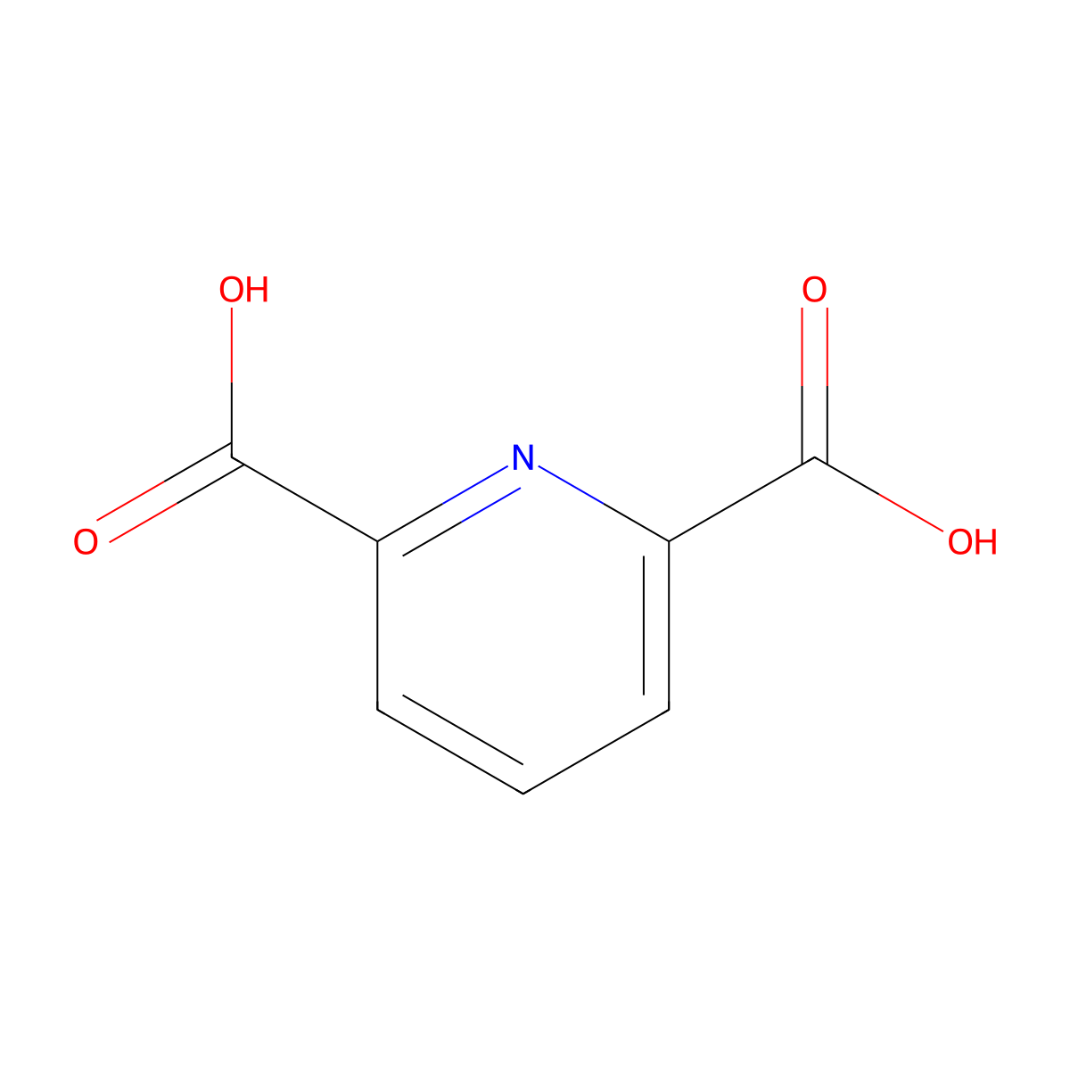 2,6-Pyridinedicarboxylic acid molecular structure, CAS 499-83-2