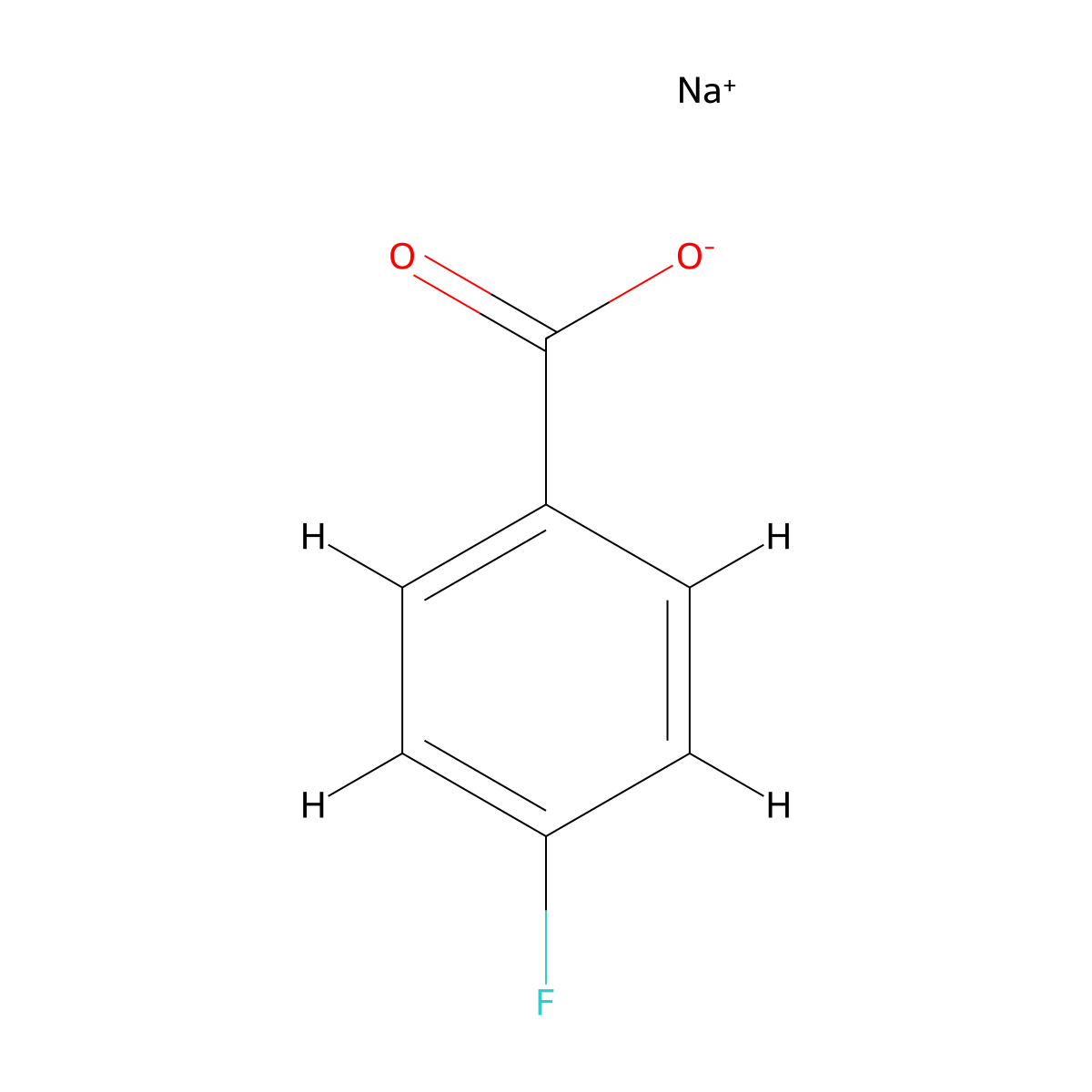 Benzoic acid, 4-fluoro-, sodium salt (1:1) molecular structure, CAS 499-90-1