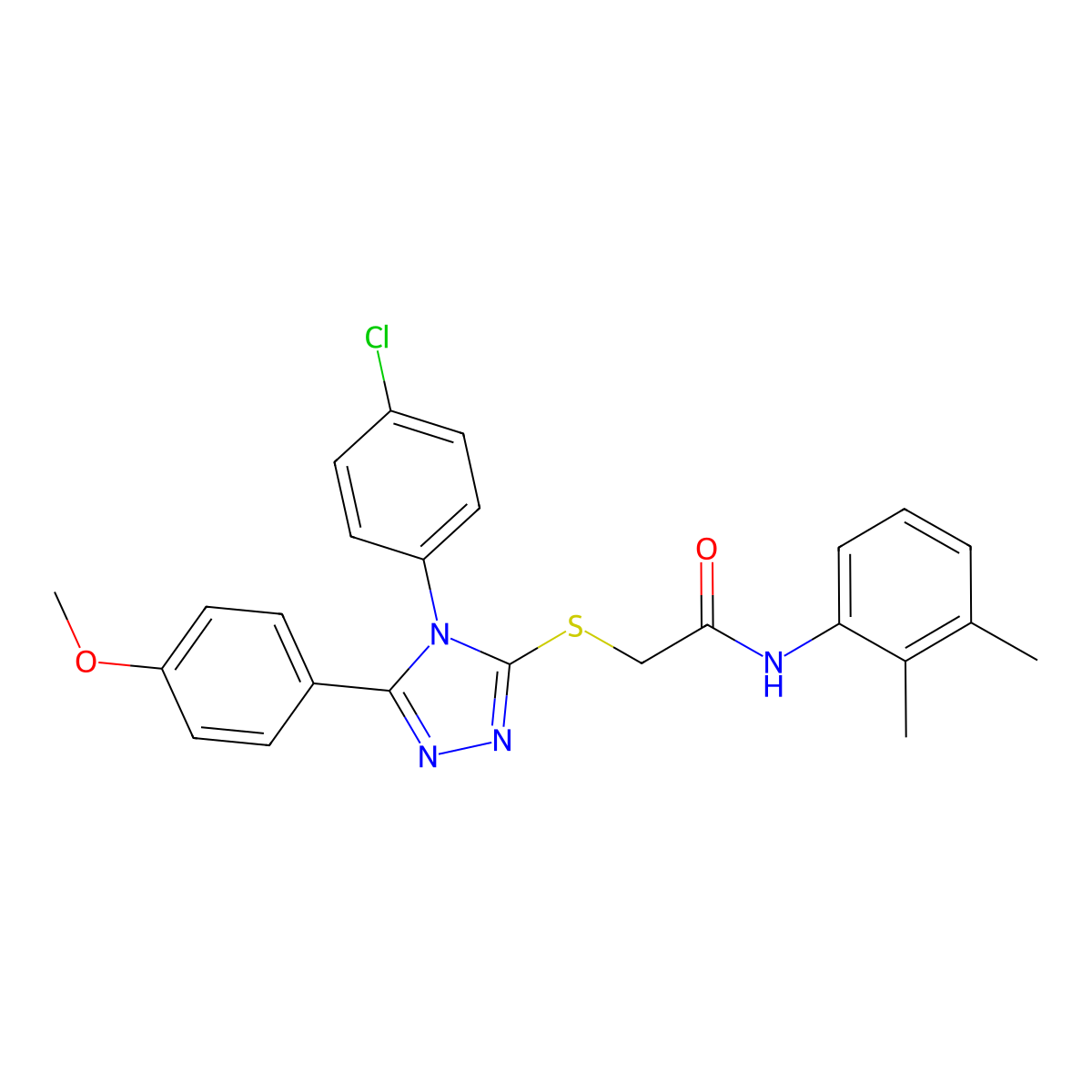 2-{[4-(4-chlorophenyl)-5-(4-methoxyphenyl)-4H-1,2,4-triazol-3-yl]sulfanyl}-N-(2,3-dimethylphenyl)acetamide molecular structure, CAS 499101-55-2