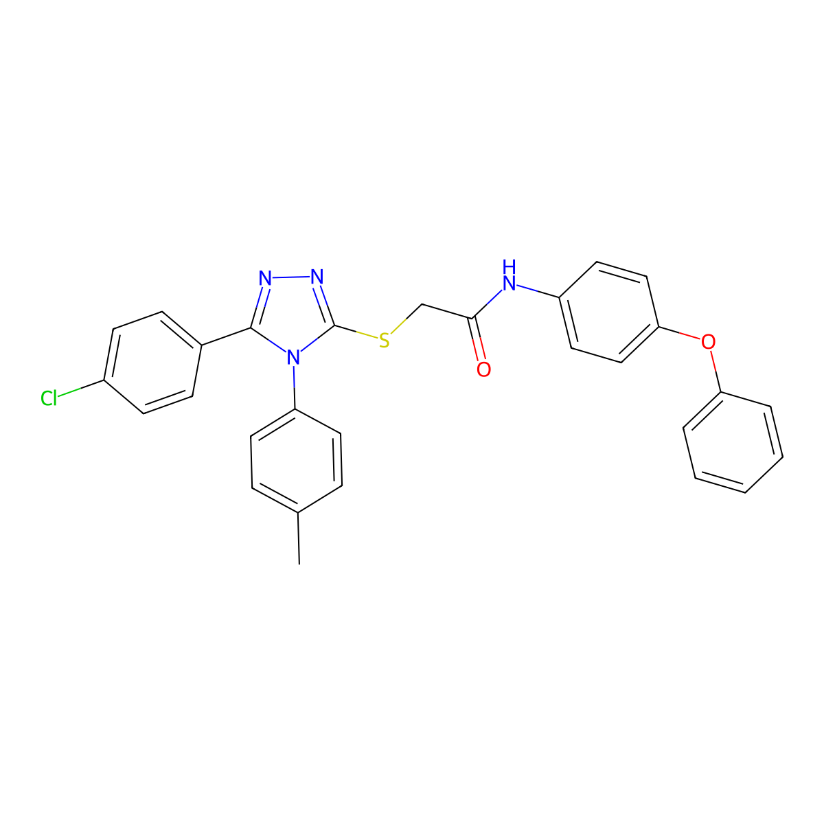 2-{[5-(4-chlorophenyl)-4-(4-methylphenyl)-4H-1,2,4-triazol-3-yl]sulfanyl}-N-(4-phenoxyphenyl)acetamide molecular structure, CAS 499102-21-5
