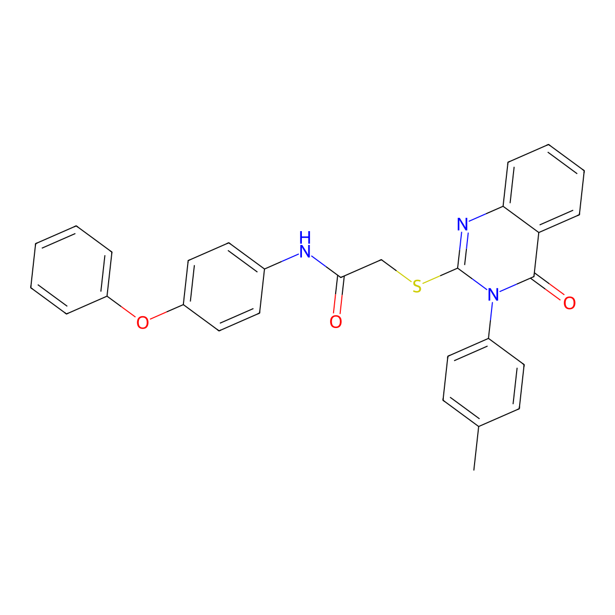 2-{[3-(4-methylphenyl)-4-oxo-3,4-dihydroquinazolin-2-yl]sulfanyl}-N-(4-phenoxyphenyl)acetamide molecular structure, CAS 499102-39-5