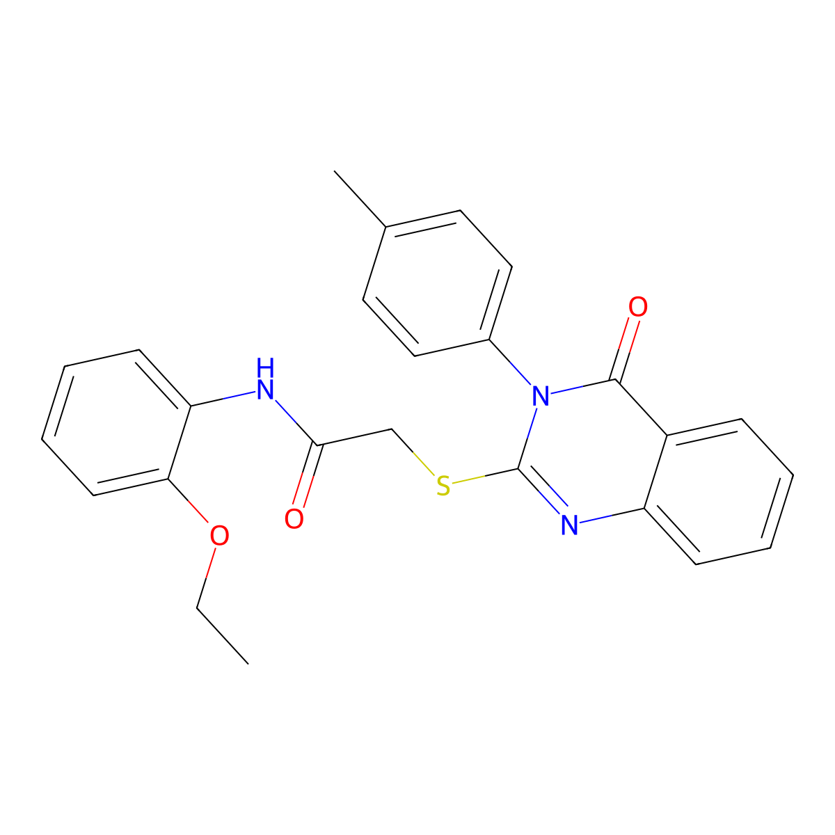 N-(2-ethoxyphenyl)-2-{[3-(4-methylphenyl)-4-oxo-3,4-dihydroquinazolin-2-yl]sulfanyl}acetamide molecular structure, CAS 499102-42-0