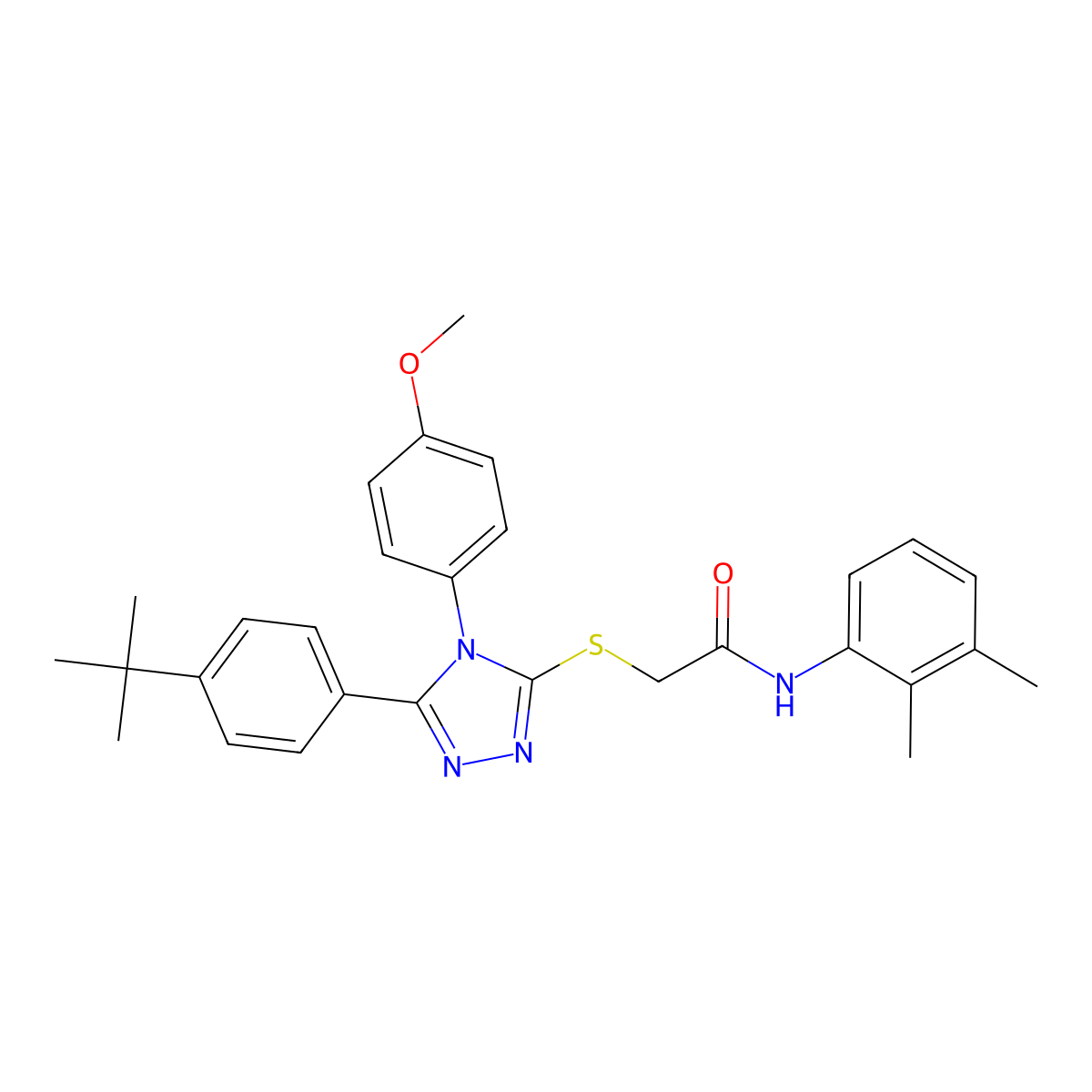 2-{[5-(4-tert-butylphenyl)-4-(4-methoxyphenyl)-4H-1,2,4-triazol-3-yl]sulfanyl}-N-(2,3-dimethylphenyl)acetamide molecular structure, CAS 499103-45-6