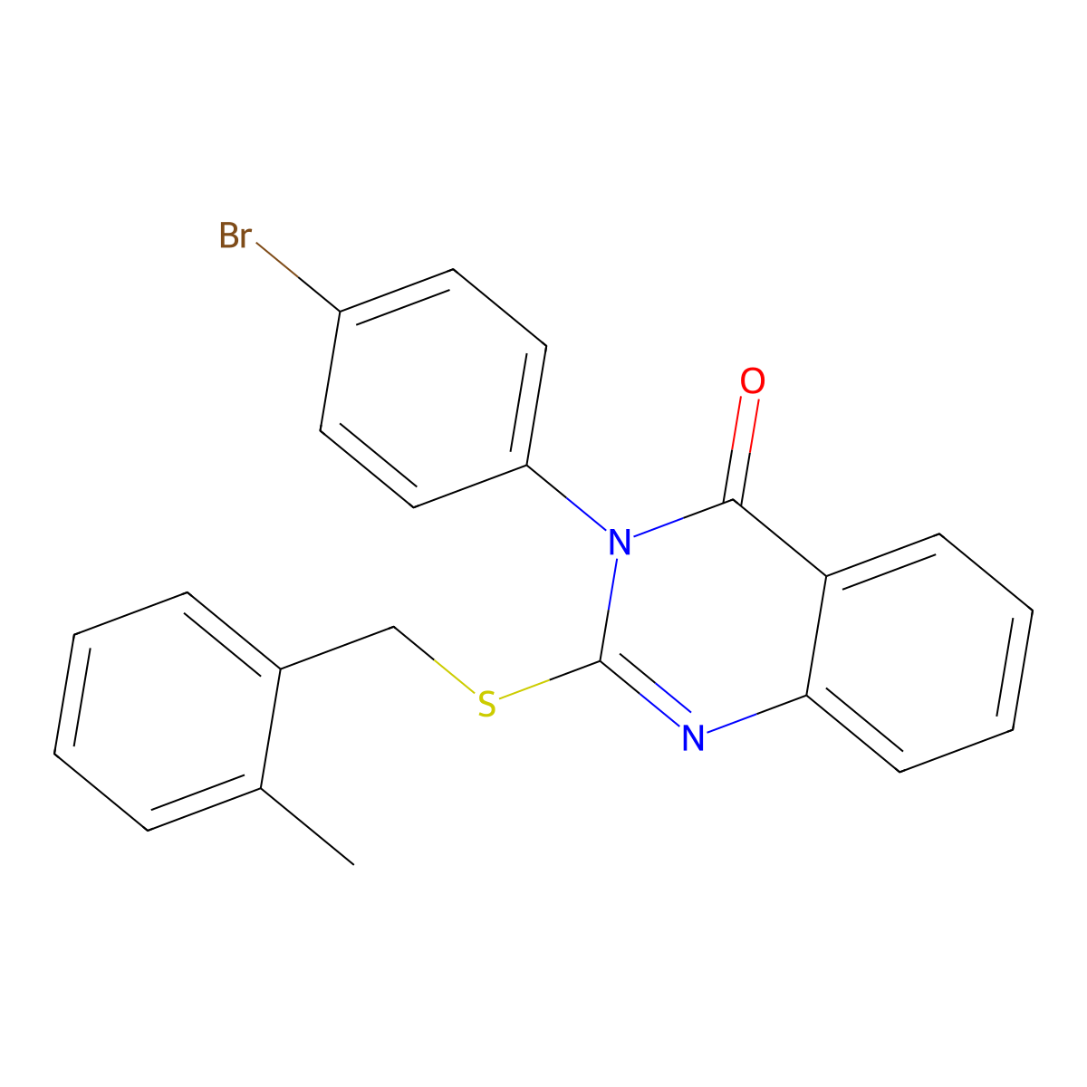 3-(4-bromophenyl)-2-[(2-methylbenzyl)sulfanyl]quinazolin-4(3H)-one molecular structure, CAS 499104-04-0