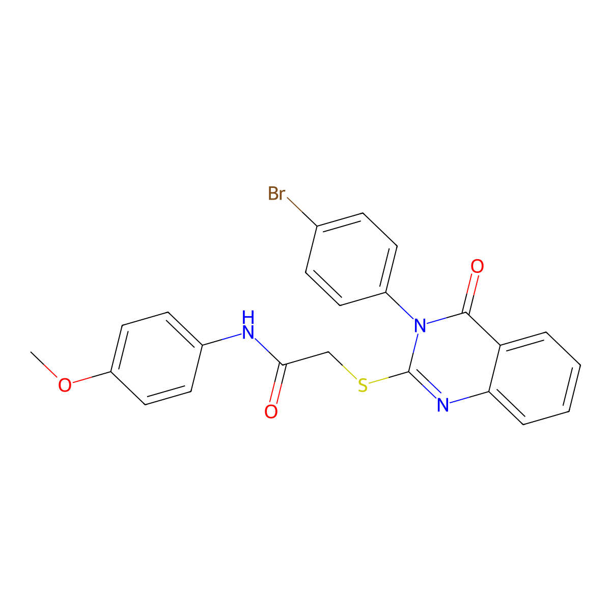 2-{[3-(4-bromophenyl)-4-oxo-3,4-dihydroquinazolin-2-yl]sulfanyl}-N-(4-methoxyphenyl)acetamide molecular structure, CAS 499104-12-0