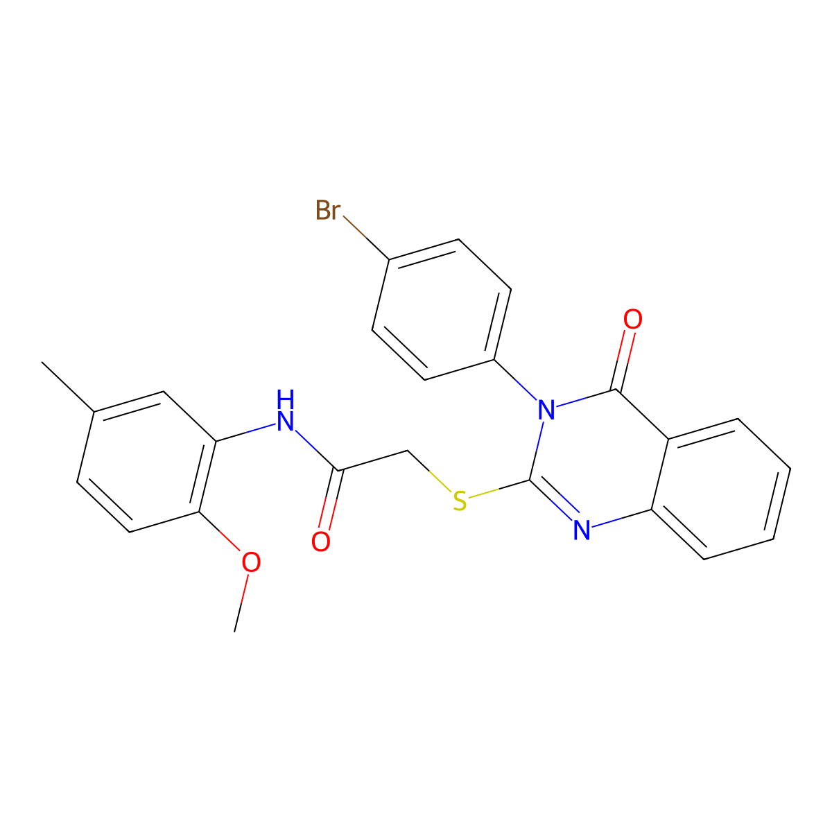 2-{[3-(4-bromophenyl)-4-oxo-3,4-dihydroquinazolin-2-yl]sulfanyl}-N-(2-methoxy-5-methylphenyl)acetamide molecular structure, CAS 499104-13-1