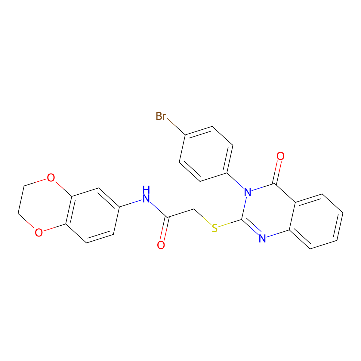 2-{[3-(4-bromophenyl)-4-oxo-3,4-dihydroquinazolin-2-yl]sulfanyl}-N-(2,3-dihydro-1,4-benzodioxin-6-yl)acetamide molecular structure, CAS 499104-17-5