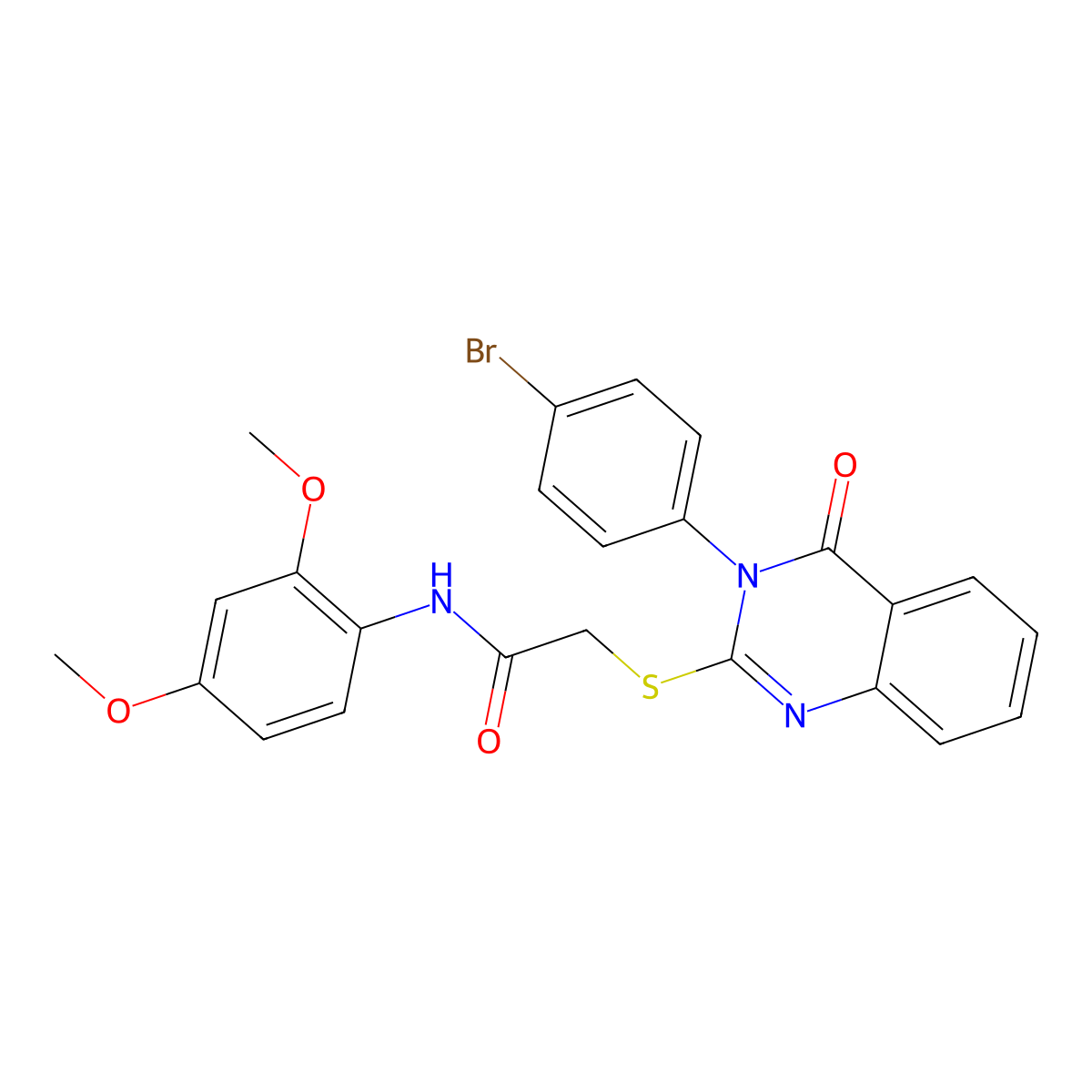2-{[3-(4-bromophenyl)-4-oxo-3,4-dihydroquinazolin-2-yl]sulfanyl}-N-(2,4-dimethoxyphenyl)acetamide molecular structure, CAS 499104-18-6