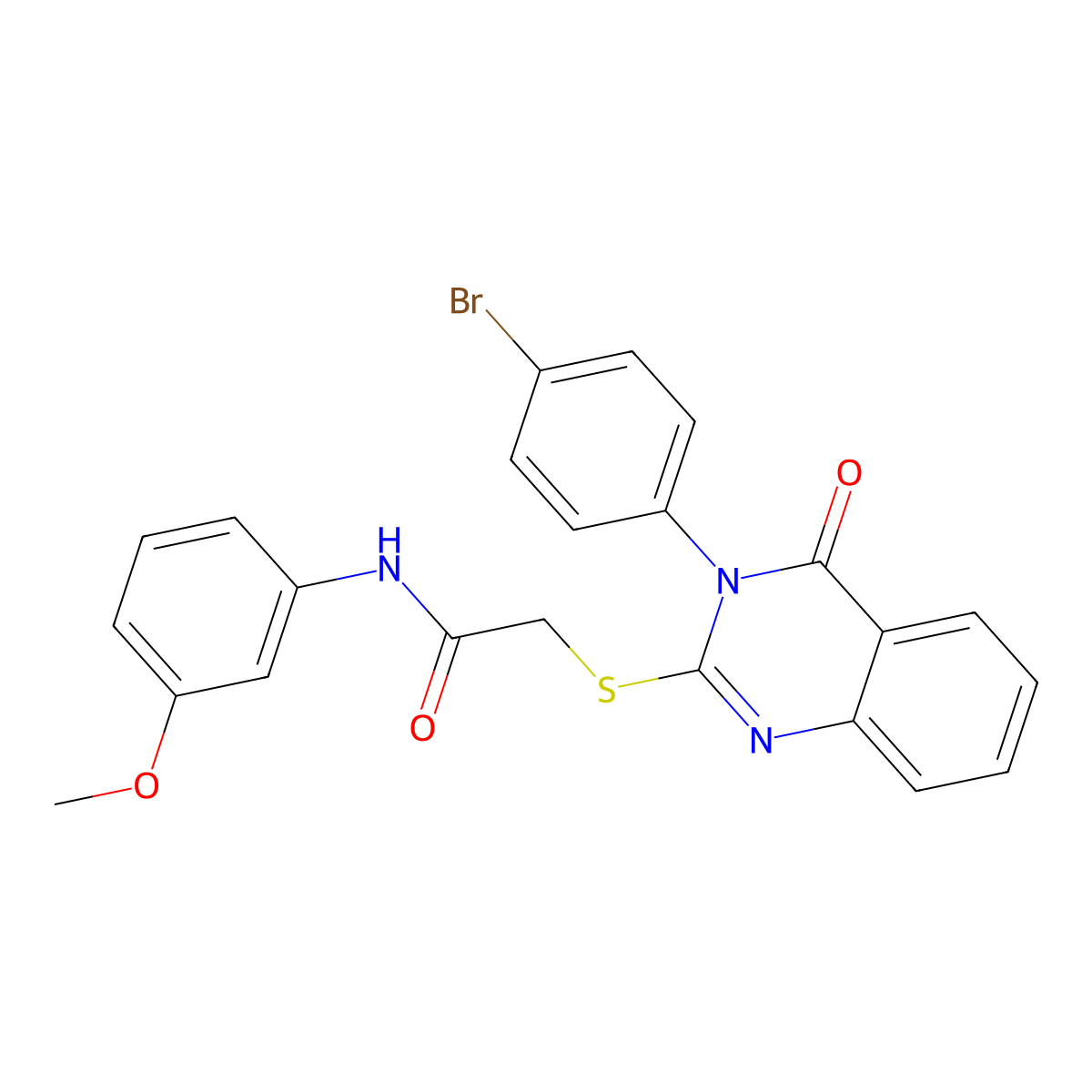 2-[3-(4-bromophenyl)-4-oxoquinazolin-2-yl]sulfanyl-N-(3-methoxyphenyl)acetamide molecular structure, CAS 499104-26-6