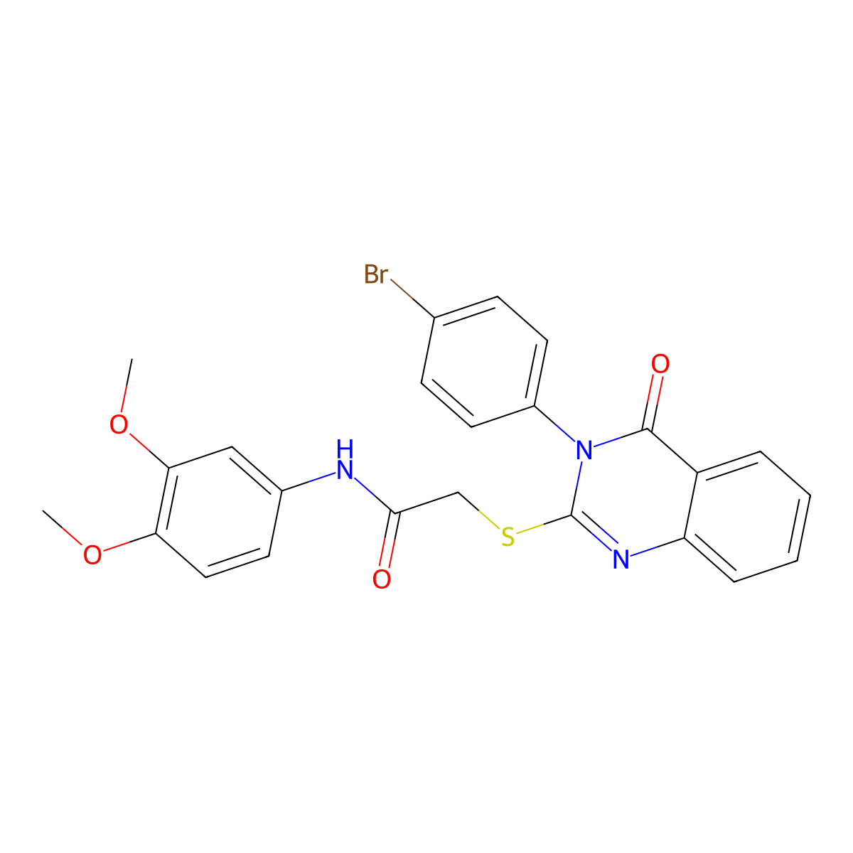 2-{[3-(4-bromophenyl)-4-oxo-3,4-dihydroquinazolin-2-yl]sulfanyl}-N-(3,4-dimethoxyphenyl)acetamide molecular structure, CAS 499104-28-8