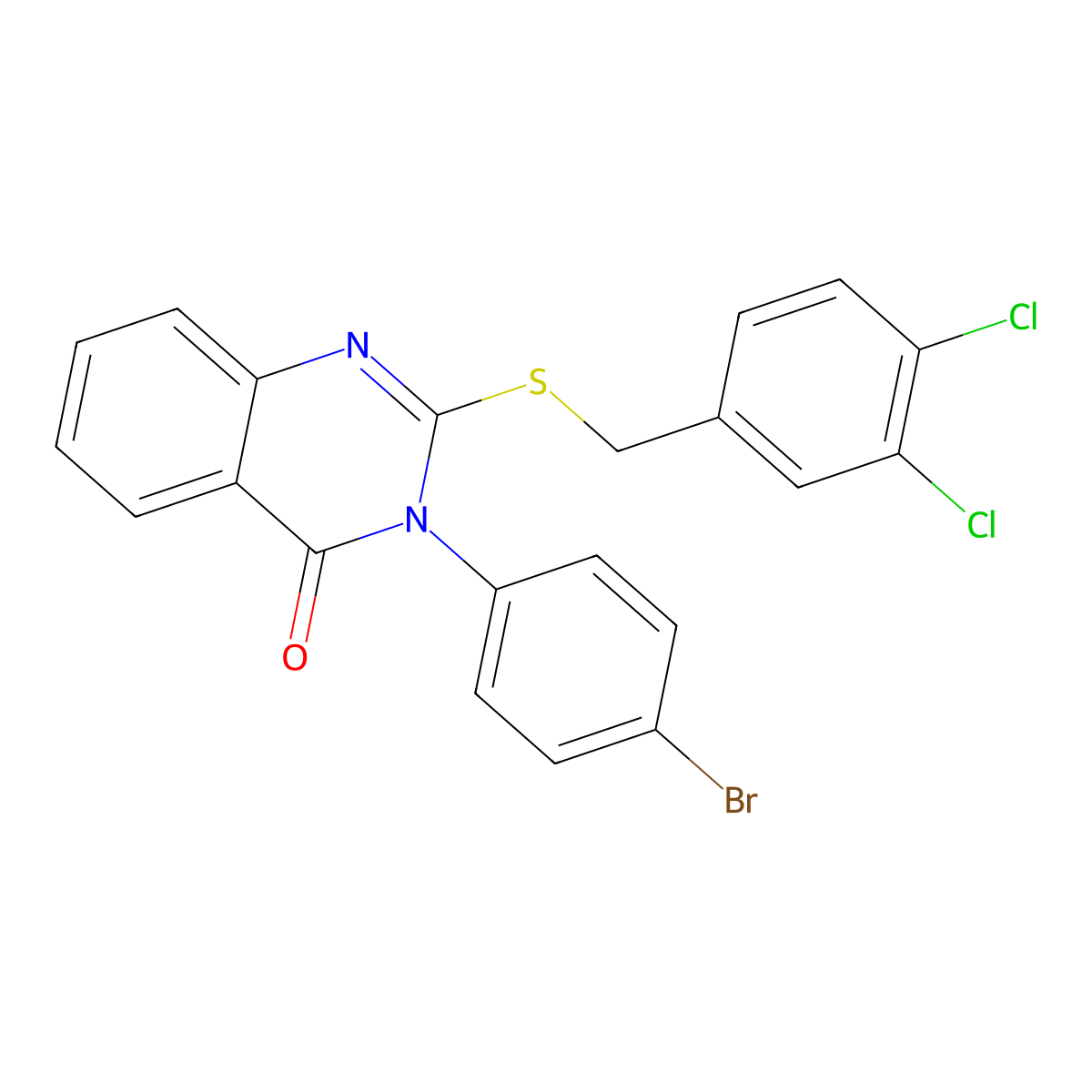 3-(4-bromophenyl)-2-[(3,4-dichlorobenzyl)sulfanyl]quinazolin-4(3H)-one molecular structure, CAS 499104-34-6