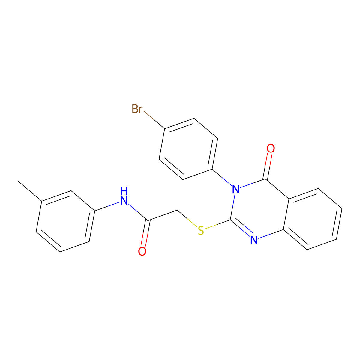 2-{[3-(4-bromophenyl)-4-oxo-3,4-dihydroquinazolin-2-yl]sulfanyl}-N-(3-methylphenyl)acetamide molecular structure, CAS 499104-39-1