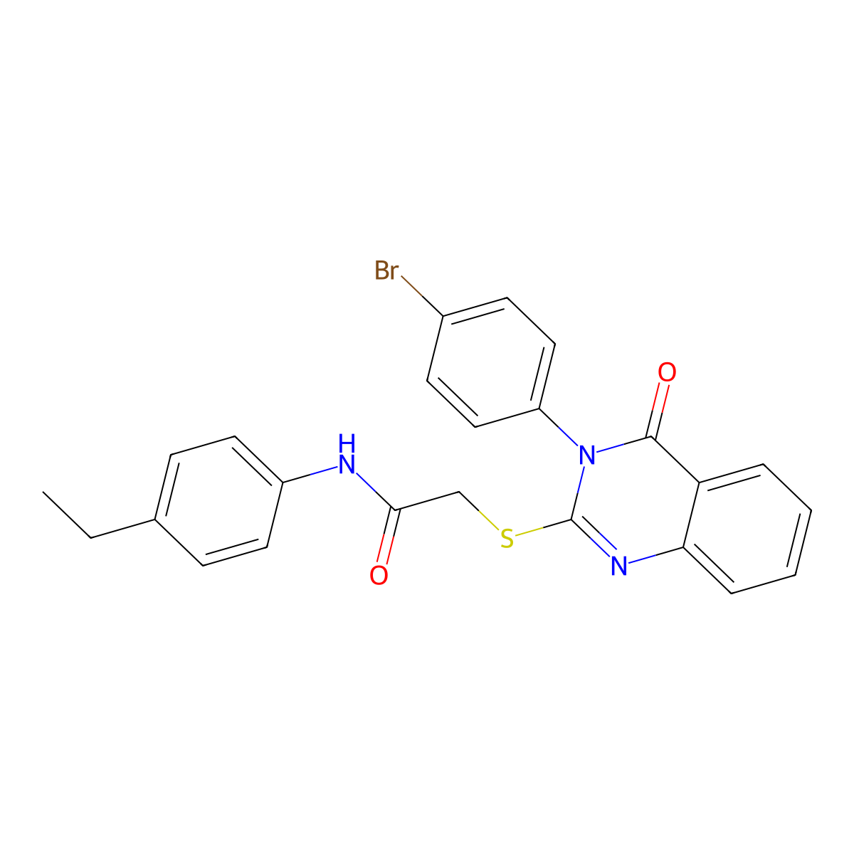 2-{[3-(4-bromophenyl)-4-oxo-3,4-dihydroquinazolin-2-yl]sulfanyl}-N-(4-ethylphenyl)acetamide molecular structure, CAS 499104-40-4