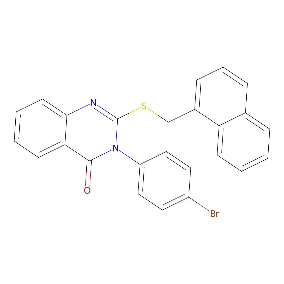 3-(4-bromophenyl)-2-[(naphthalen-1-ylmethyl)sulfanyl]quinazolin-4(3H)-one molecular structure, CAS 499104-43-7