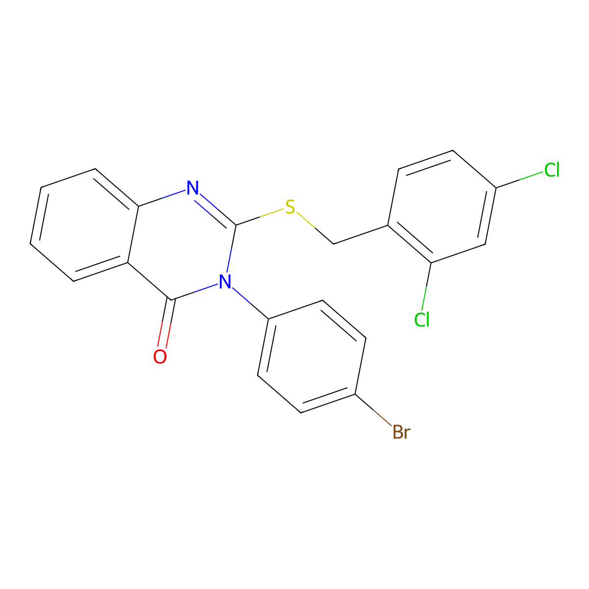 3-(4-bromophenyl)-2-[(2,4-dichlorobenzyl)sulfanyl]quinazolin-4(3H)-one molecular structure, CAS 499104-48-2