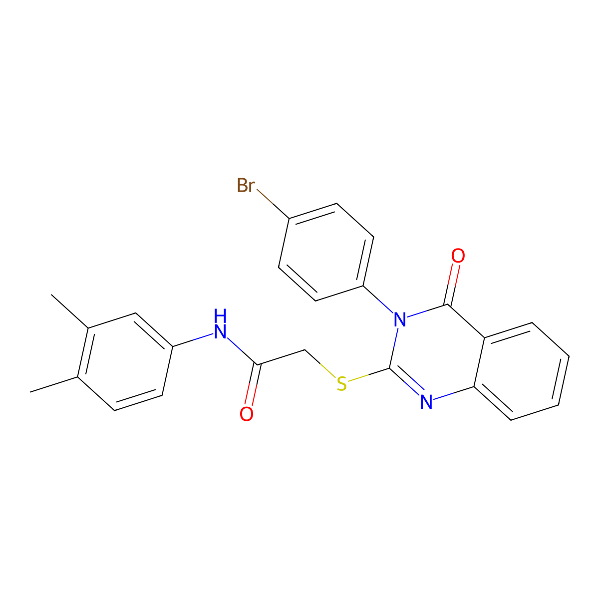 2-{[3-(4-bromophenyl)-4-oxo-3,4-dihydroquinazolin-2-yl]sulfanyl}-N-(3,4-dimethylphenyl)acetamide molecular structure, CAS 499104-49-3