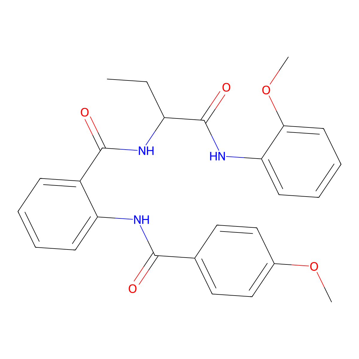 Benzamide, 2-[(4-methoxybenzoyl)amino]-N-[1-[[(2-methoxyphenyl)amino]carbonyl]propyl]- molecular structure, CAS 499105-03-2