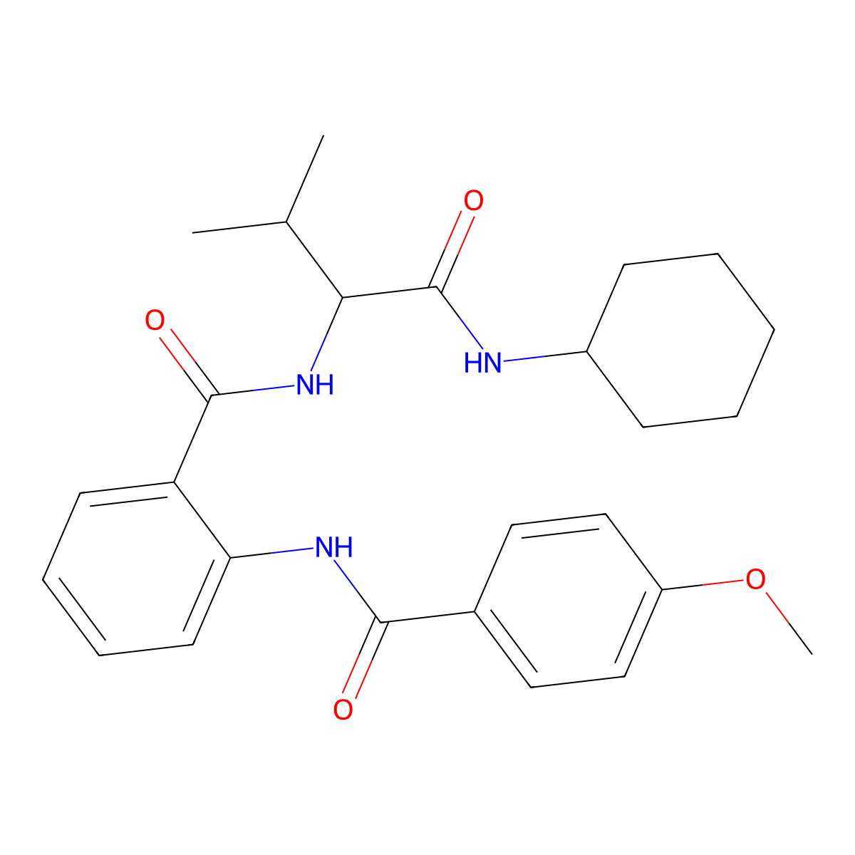 Benzamide, N-[1-[(cyclohexylamino)carbonyl]-2-methylpropyl]-2-[(4-methoxybenzoyl)amino]-(9CI) molecular structure, CAS 499105-06-5