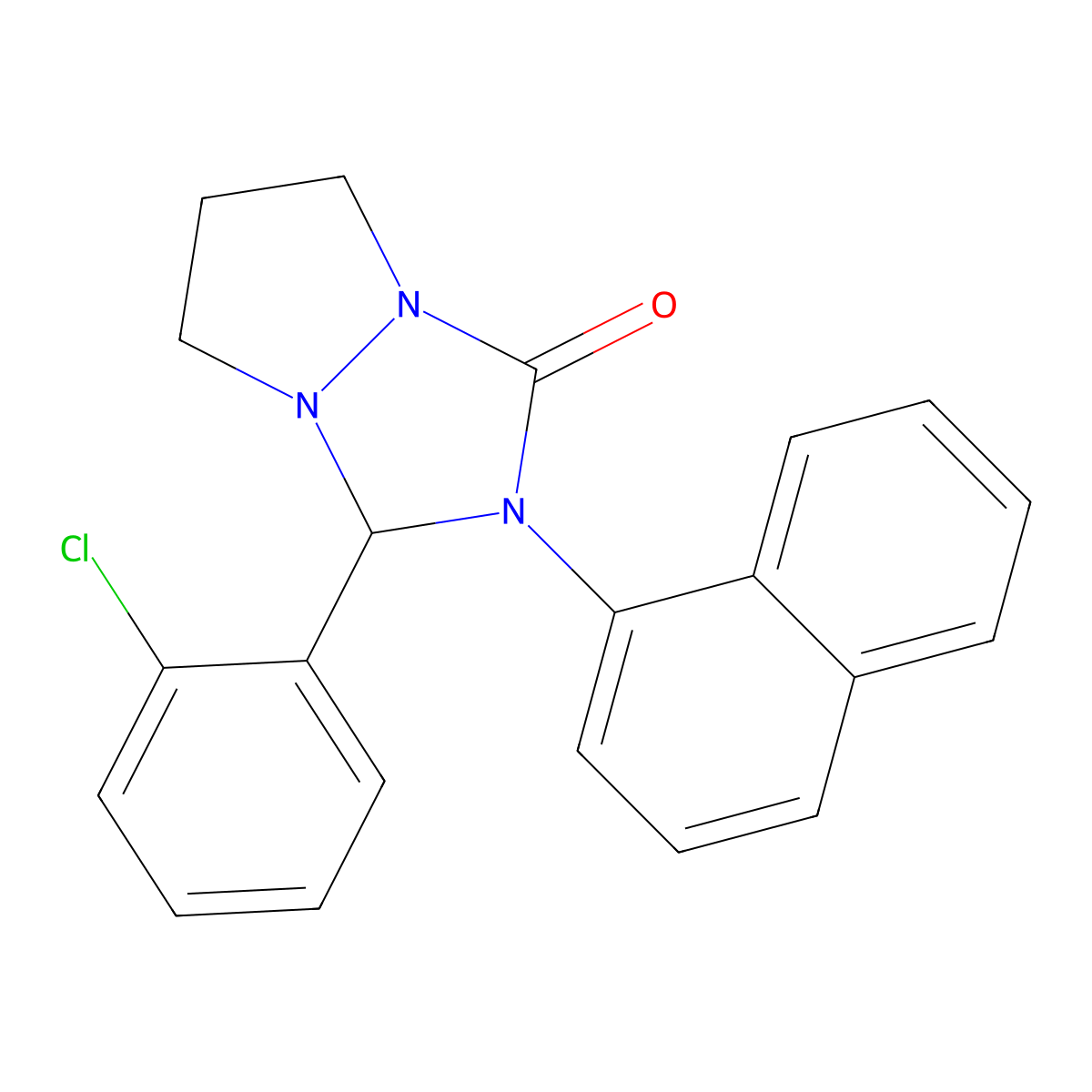 1-(2-Chlorophenyl)-2-naphthalen-1-yl-1,5,6,7-tetrahydropyrazolo[1,2-a][1,2,4]triazol-3-one molecular structure, CAS 499110-87-1