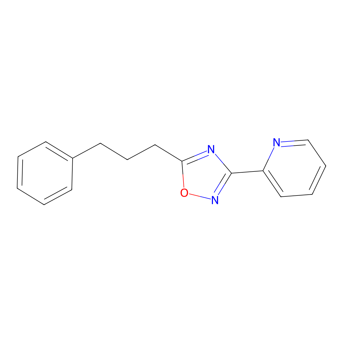 5-(3-Phenylpropyl)-3-pyridin-2-yl-1,2,4-oxadiazole molecular structure, CAS 499111-24-9