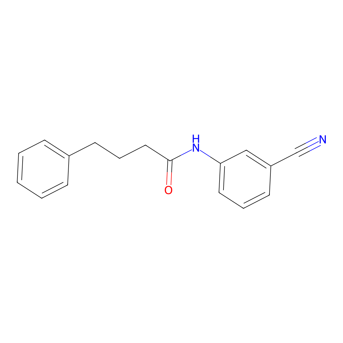 N-(3-cyanophenyl)-4-phenylbutanamide molecular structure, CAS 499111-26-1