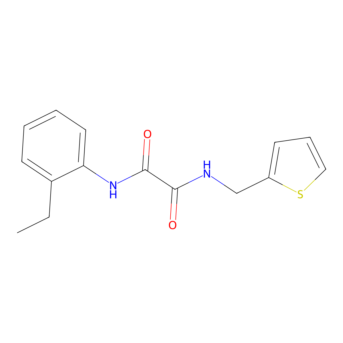 N-(2-ethylphenyl)-N'-(thiophen-2-ylmethyl)ethanediamide molecular structure, CAS 499111-41-0