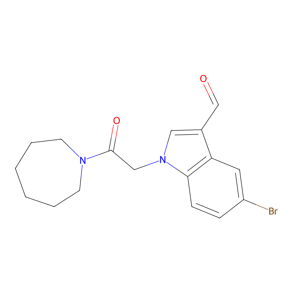 1-[2-(Azepan-1-yl)-2-oxoethyl]-5-bromoindole-3-carbaldehyde molecular structure, CAS 499111-66-9