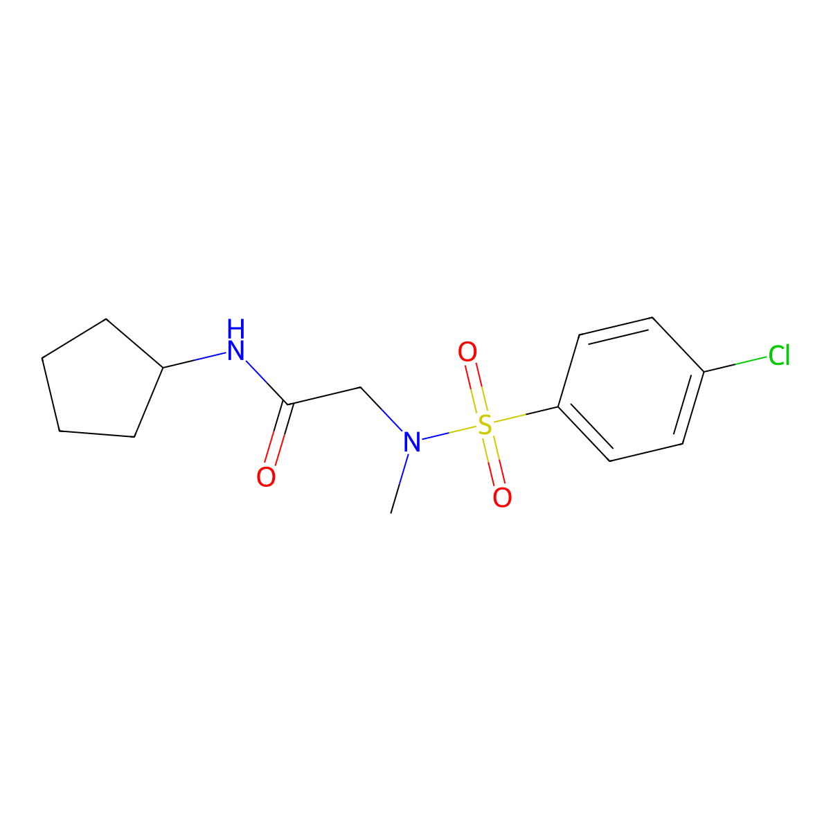 2-[(4-chlorophenyl)sulfonyl-methylamino]-N-cyclopentylacetamide molecular structure, CAS 499112-27-5