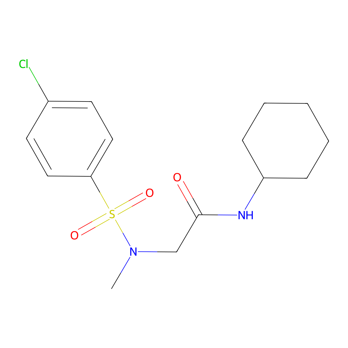 2-[(4-chlorophenyl)sulfonyl-methylamino]-N-cyclohexylacetamide molecular structure, CAS 499113-17-6