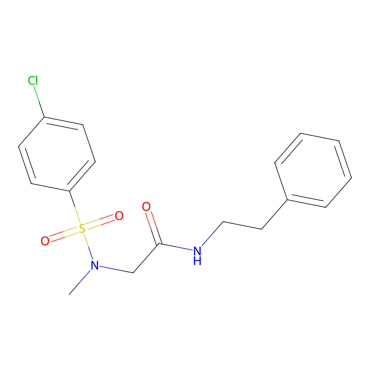 2-[(4-chlorophenyl)sulfonyl-methylamino]-N-(2-phenylethyl)acetamide molecular structure, CAS 499113-21-2