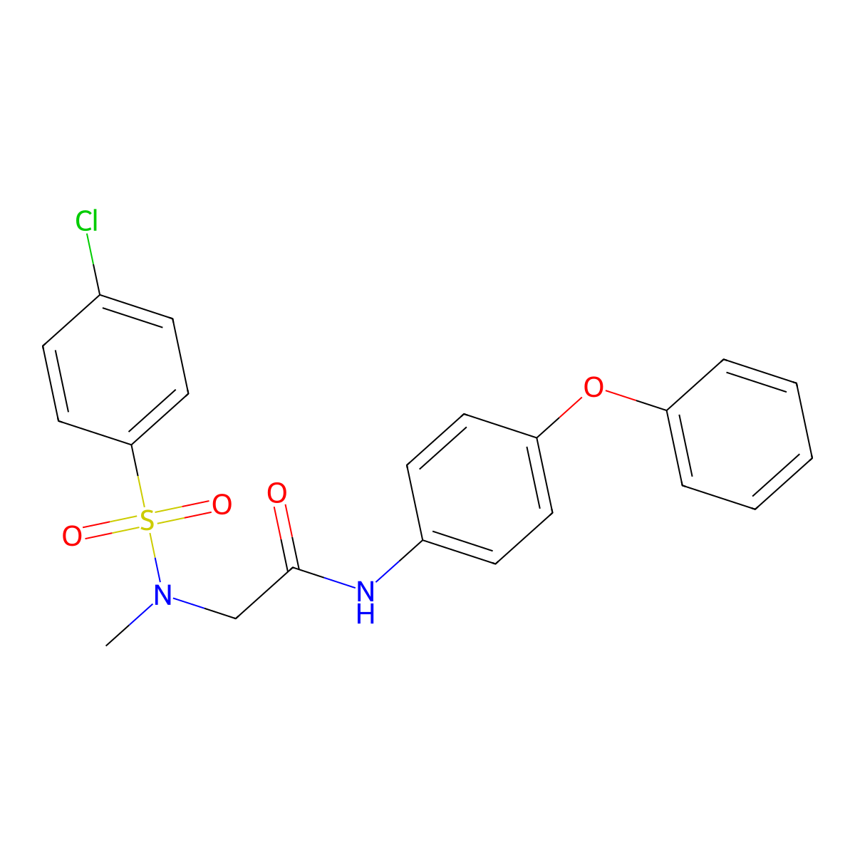 2-[(4-chlorophenyl)sulfonyl-methylamino]-N-(4-phenoxyphenyl)acetamide molecular structure, CAS 499113-50-7