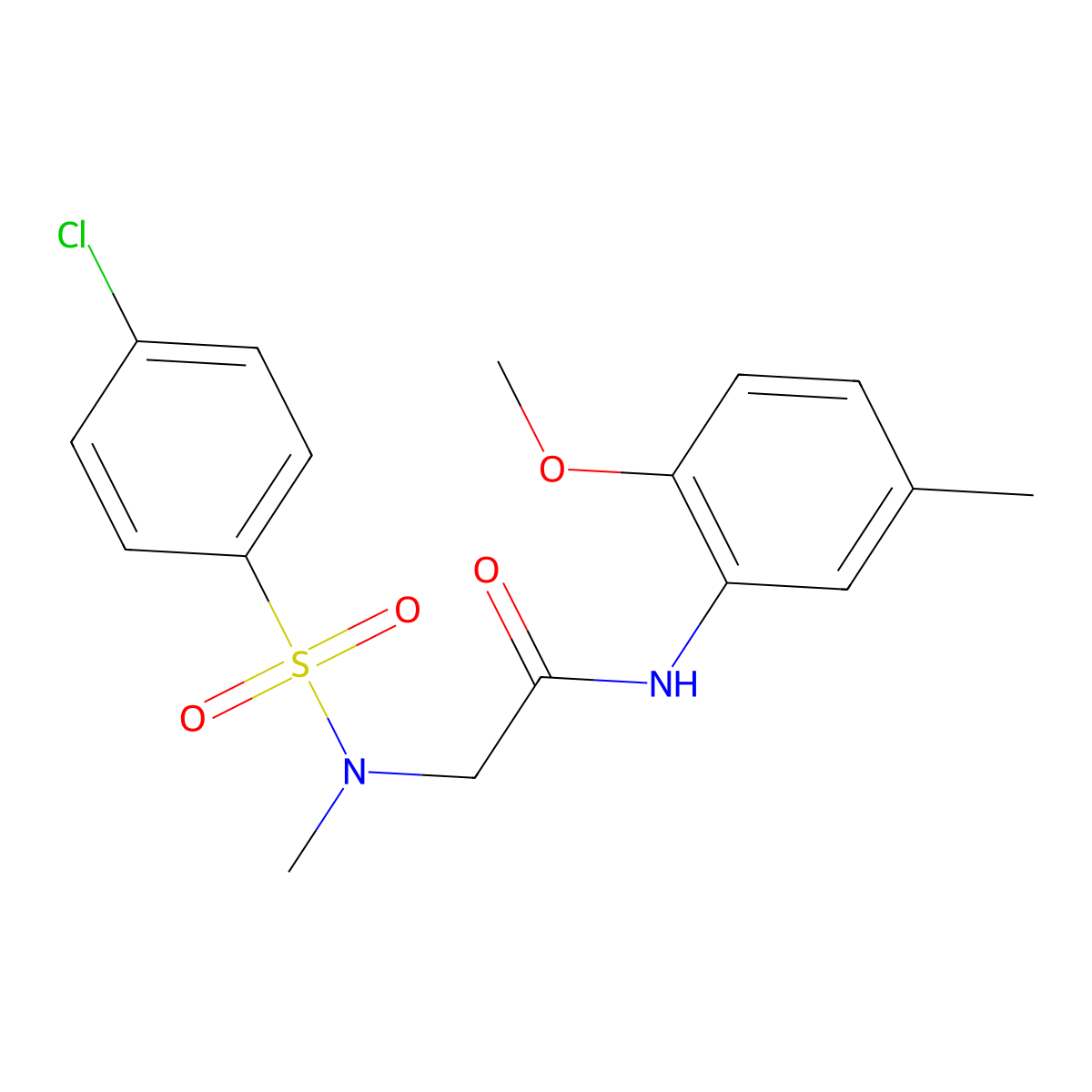 2-[(4-chlorophenyl)sulfonyl-methylamino]-N-(2-methoxy-5-methylphenyl)acetamide molecular structure, CAS 499113-51-8