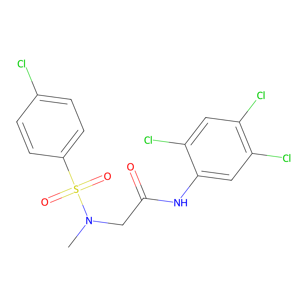 2-[(4-chlorophenyl)sulfonyl-methylamino]-N-(2,4,5-trichlorophenyl)acetamide molecular structure, CAS 499113-55-2