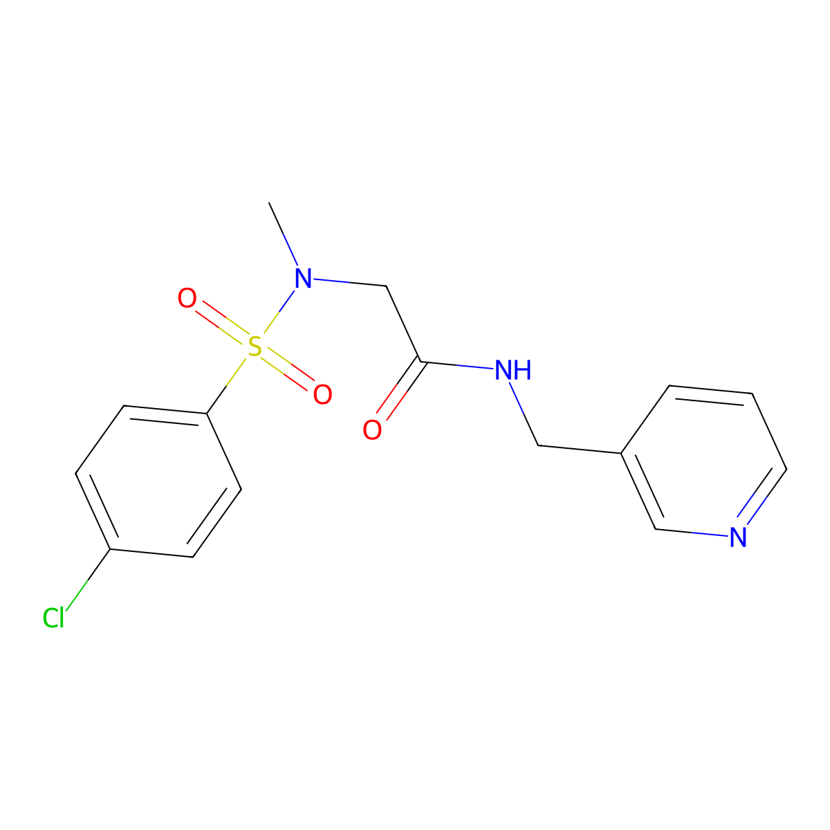 2-[(4-chlorophenyl)sulfonyl-methylamino]-N-(pyridin-3-ylmethyl)acetamide molecular structure, CAS 499113-83-6