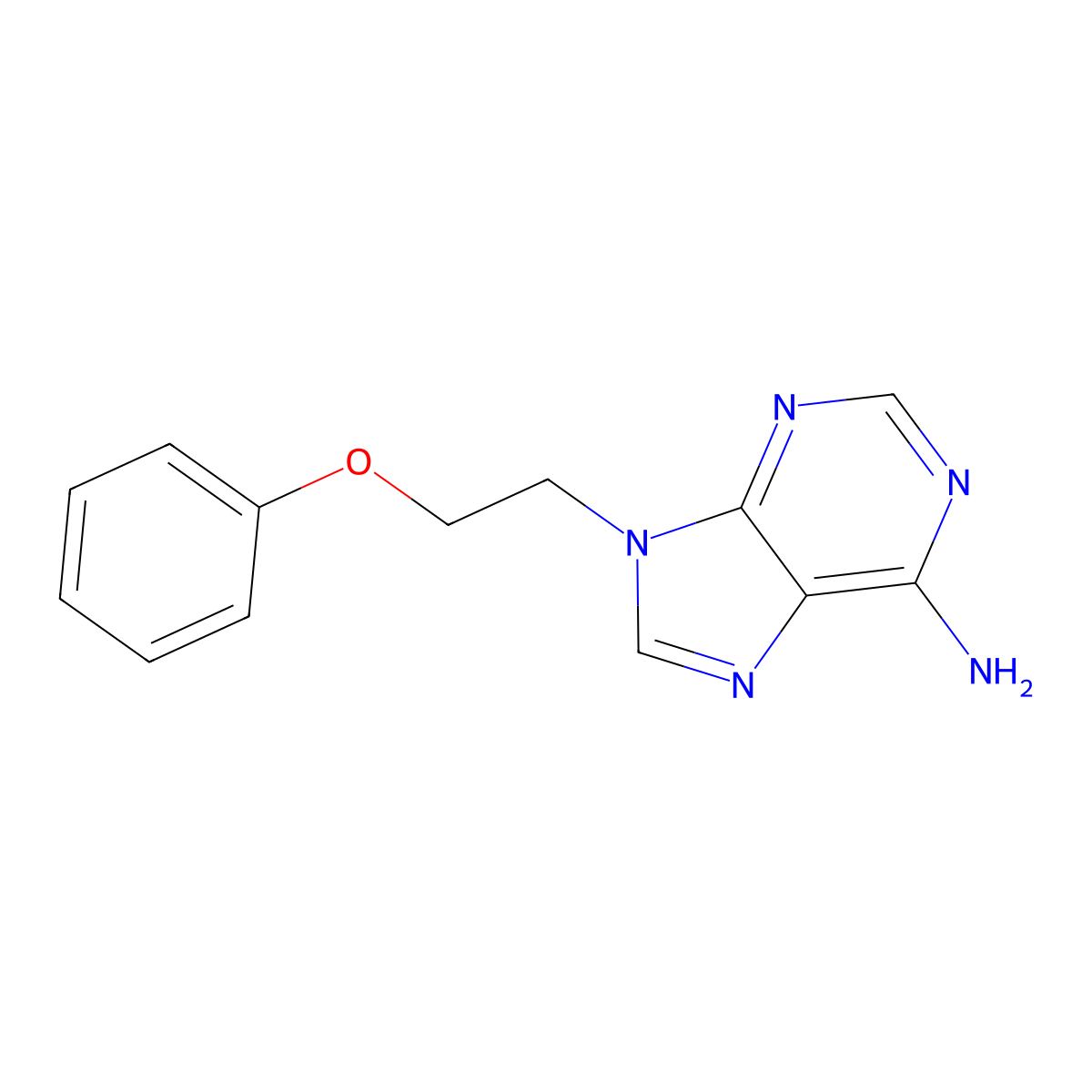 9-(2-phenoxyethyl)-9H-purin-6-amine molecular structure, CAS 499114-51-1